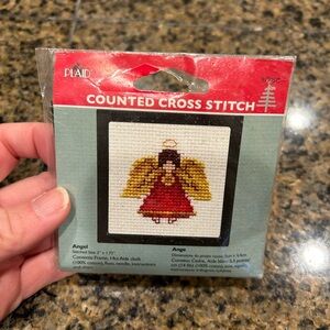 Plaid Angel Counted Cross Stitch Kit